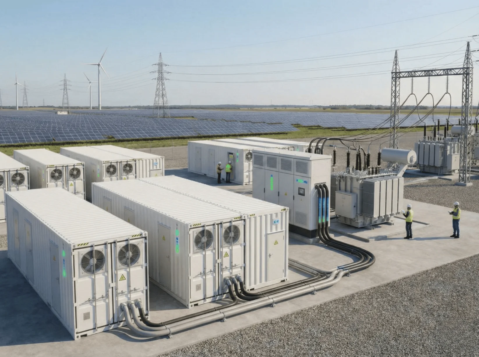 Sistema BESS de armazenamento de energia com baterias industriais